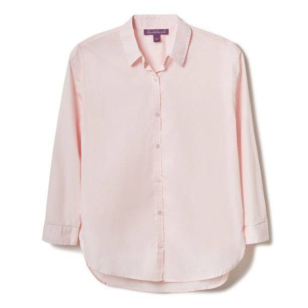 Gloria Vanderbilt Button Down Shirt XS Pink Parasol Cotton Long Sleeve Top NWT