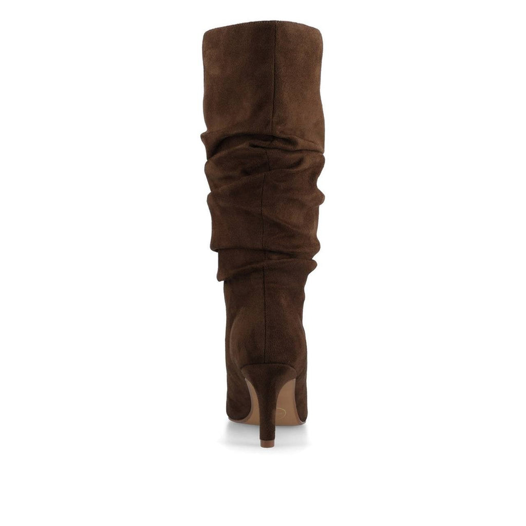 Journee Sonnet Slouchy Wide Calf Boots Chocolate 9M XWC Vegan Leather $79.99 NWB