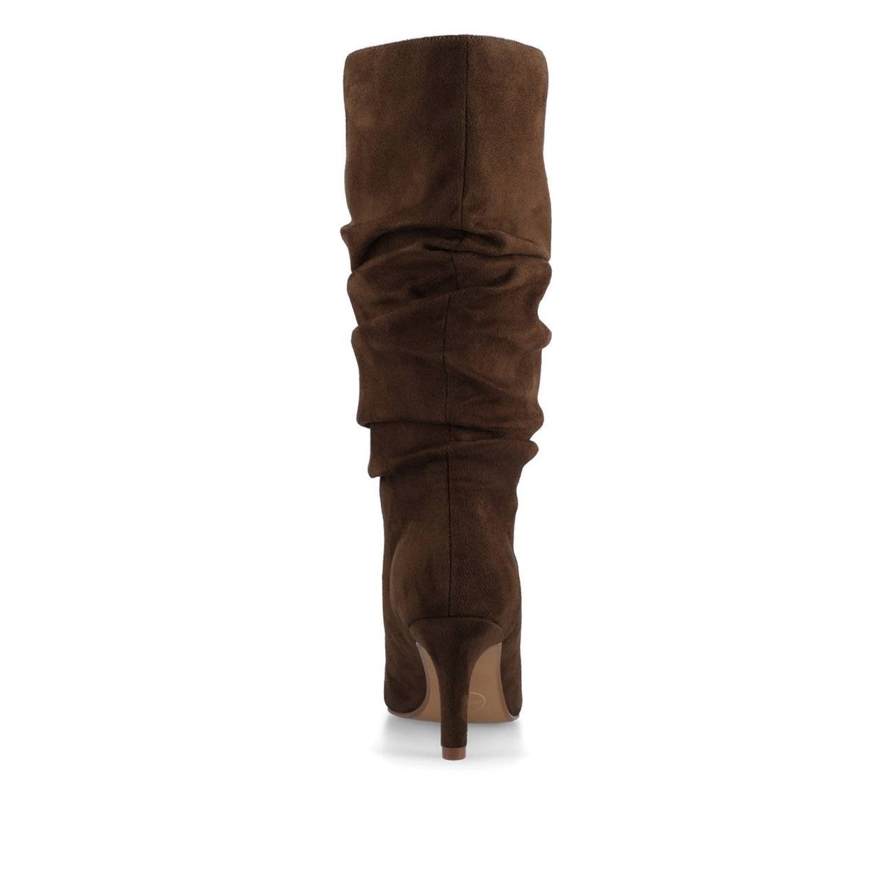 Journee Sonnet Slouchy Wide Calf Boots Chocolate 9M XWC Vegan Leather $79.99 NWB