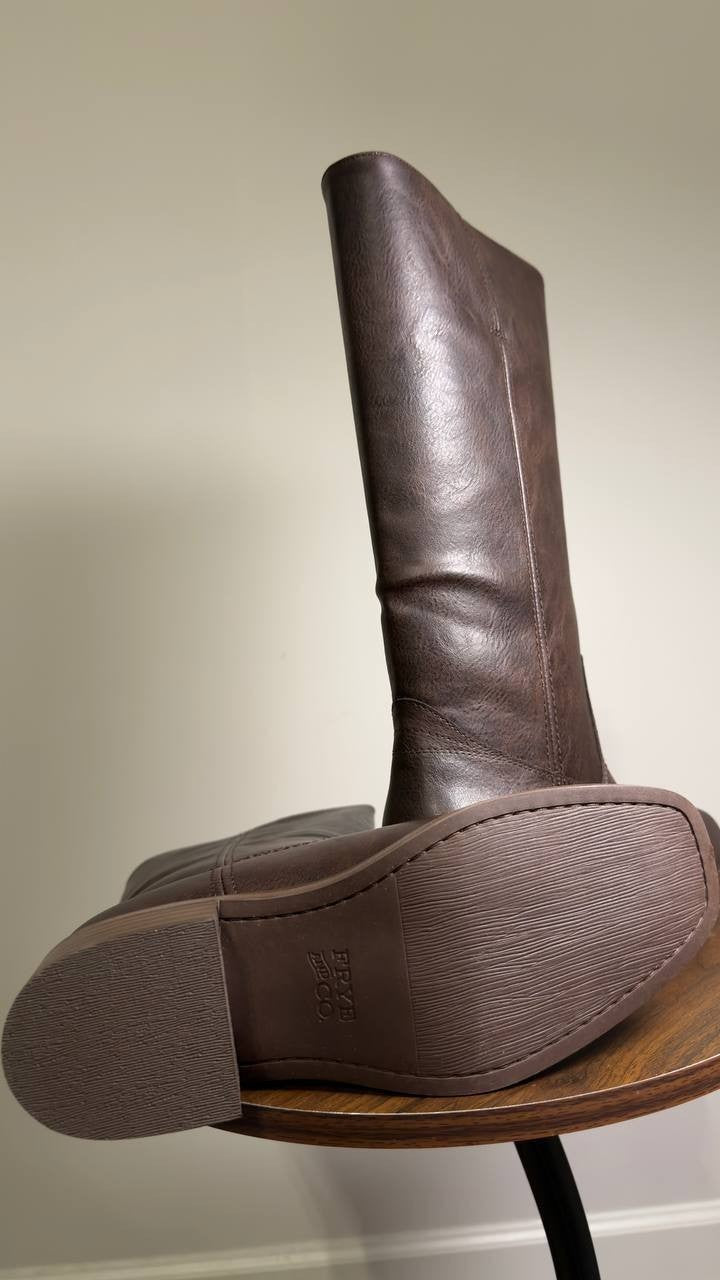 Frye  &  Co  Wide  Calf  Boots  Brown  9.5M  New  $160