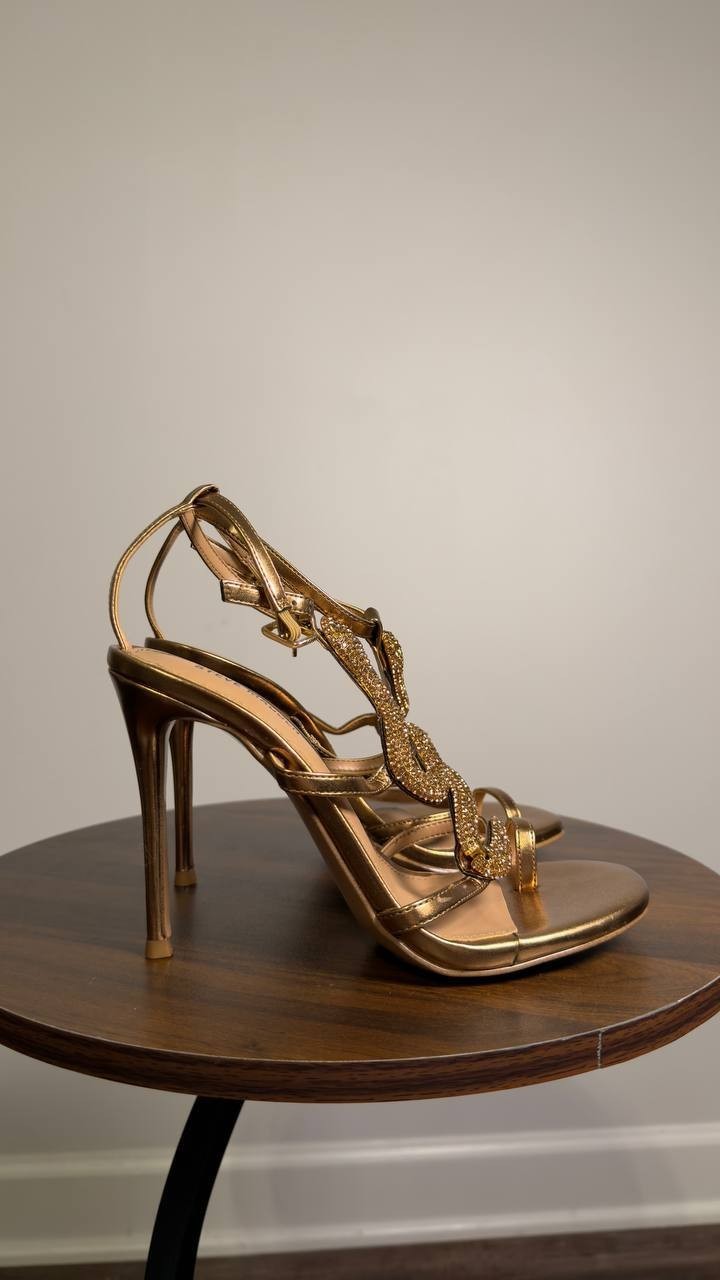 Steve  Madden  High  Heel  Sandals  Bronze  7  New  $139