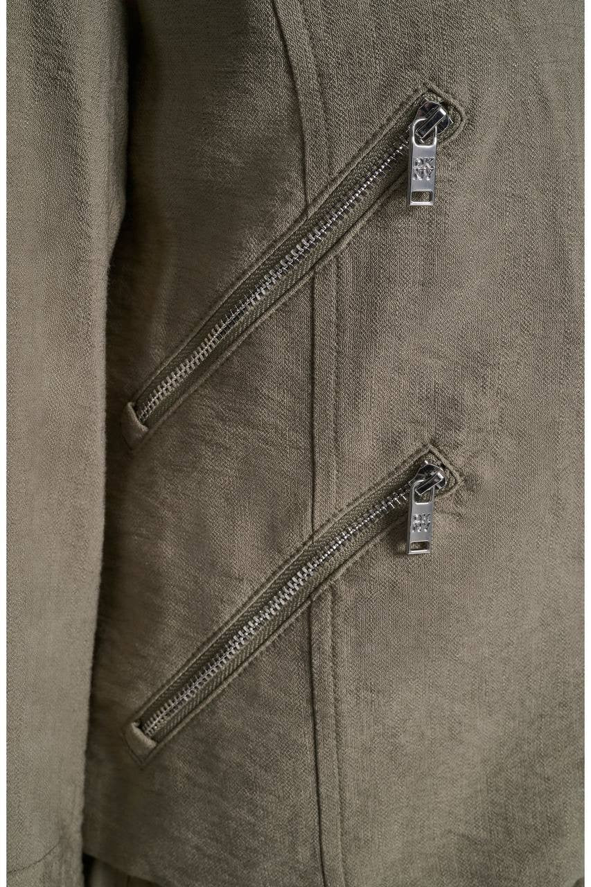 DKNY Crinkle Moto Jacket Light Fatigue XL NWOT $139