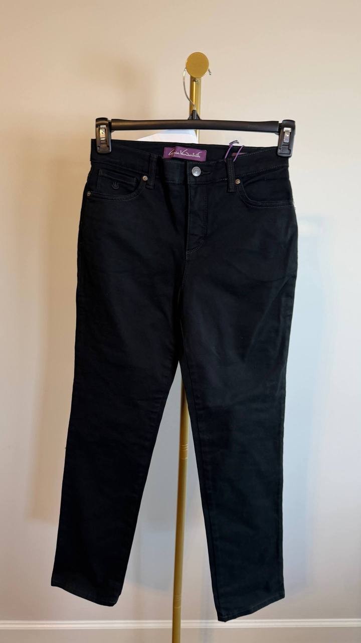 Gloria Vanderbilt Amanda High Rise Tapered Leg Jeans Rinse Noir Size 6P NWT