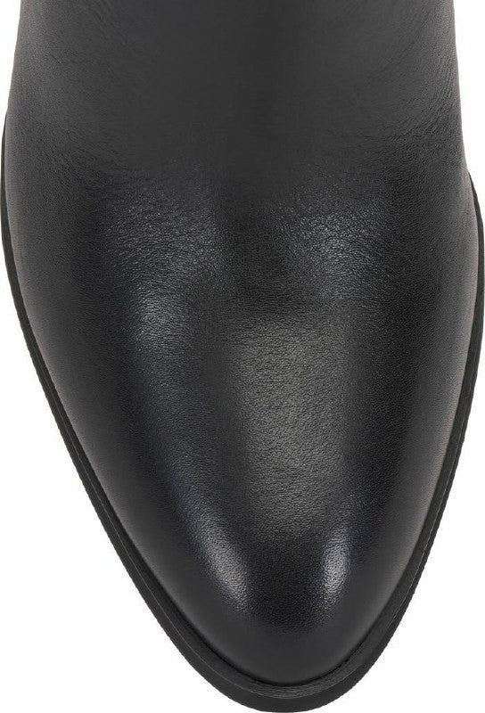 Vince Camuto Sorina Boots 9.5M Black Leather Tall Almond Toe New In Box msrp$269