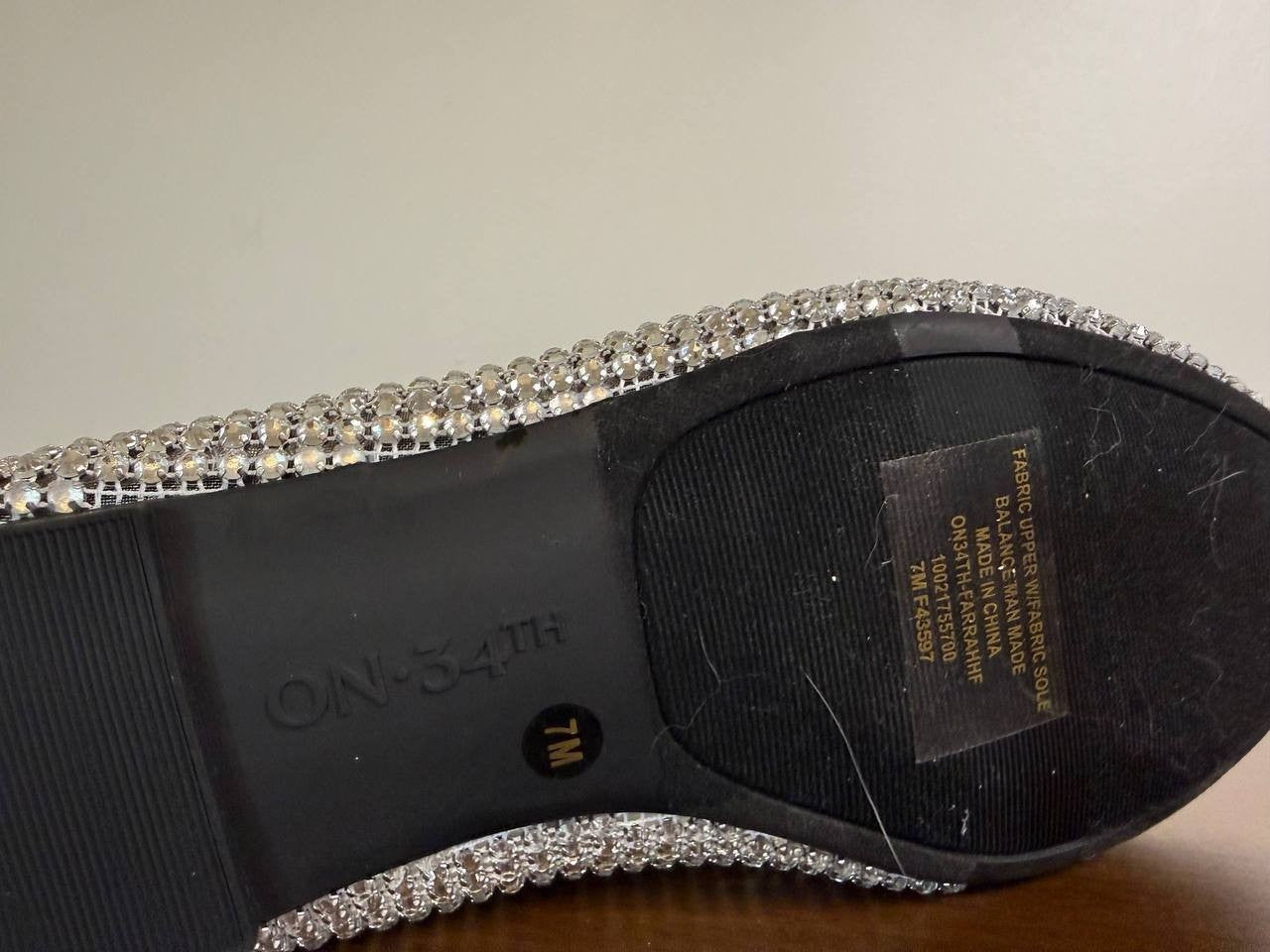 On 34th Farrahh Ballet Flats – Bling Chainmail – Size 7M – NIB