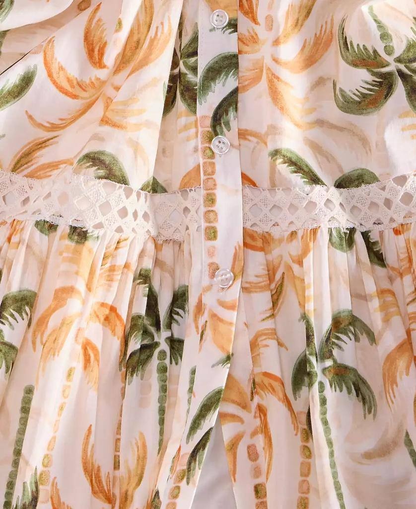 Taylor Printed Taffeta‑Belt Sleeveless Fit & Flare Dress Multi 8 NWOT $138