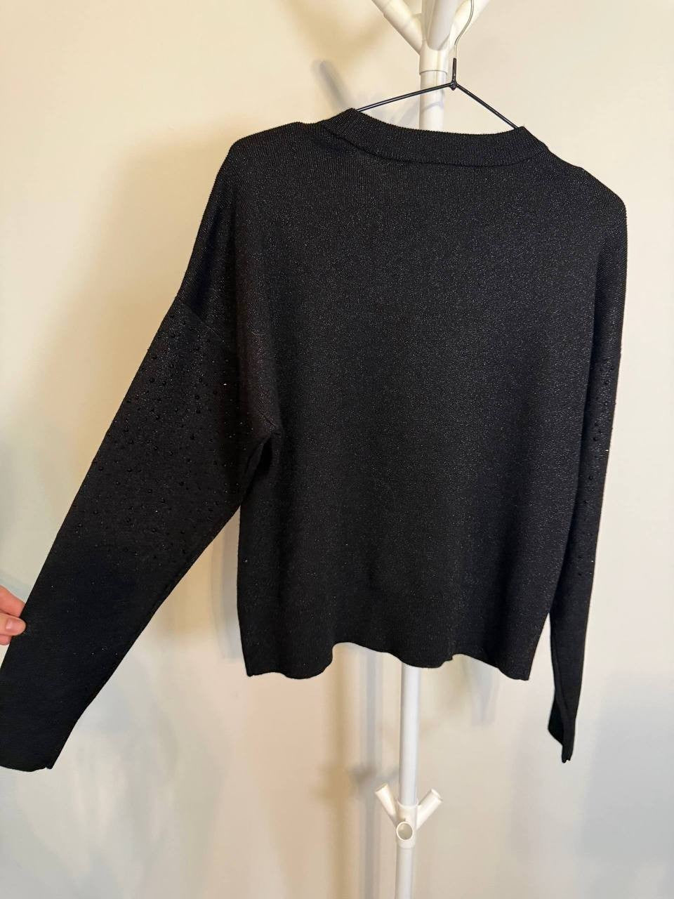 DKNY Sparkle Hotfix Long‑Sleeve Sweater – Size XS – NWT – $99