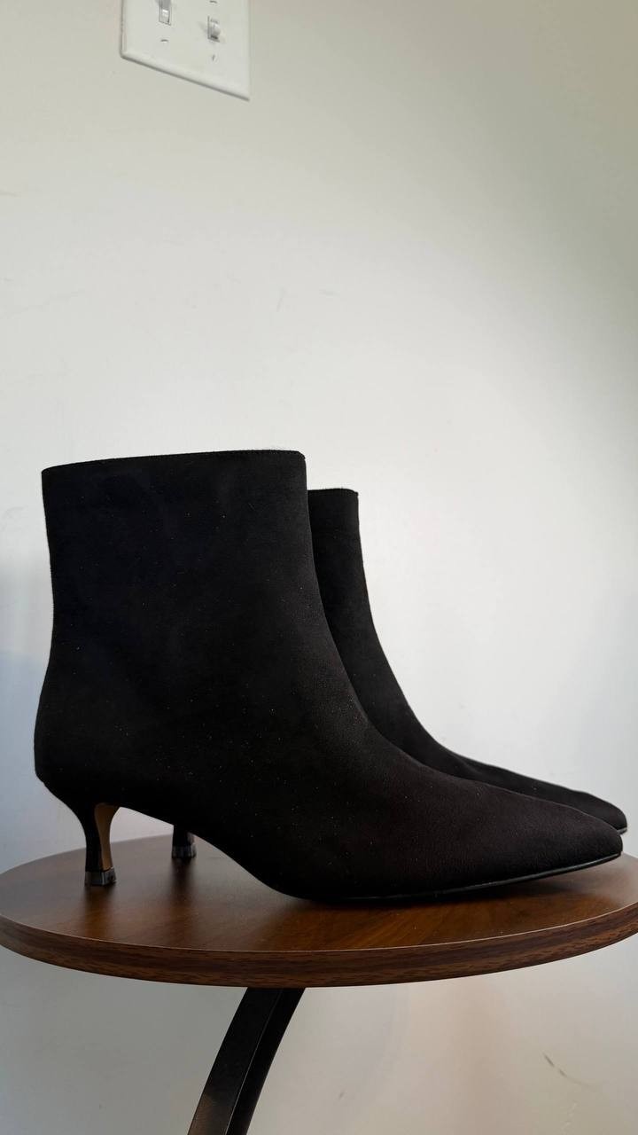 Journee Collection Arely Kitten Heel Booties Black 11WD Man‑Made $108 NWB