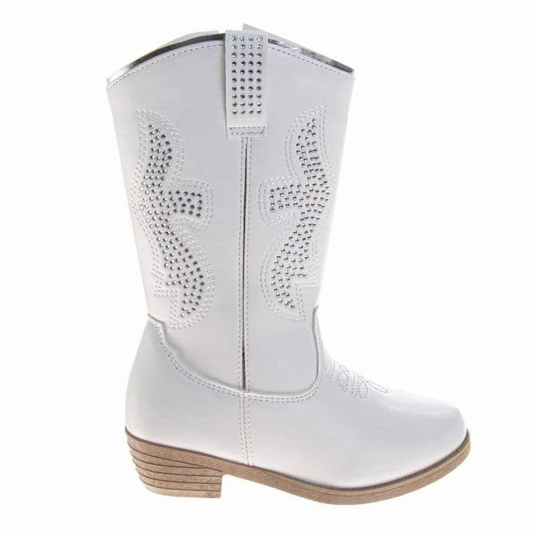 Kensie  Girl  Cowgirl  Boots  White  Man‑Made  3  New  With  Box  $40