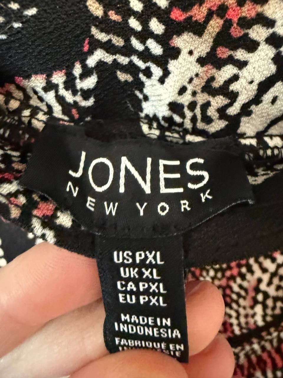 Jones New York Petite Wide‑Leg Pants Black Multicolor PXL NWOT msrp$79.50