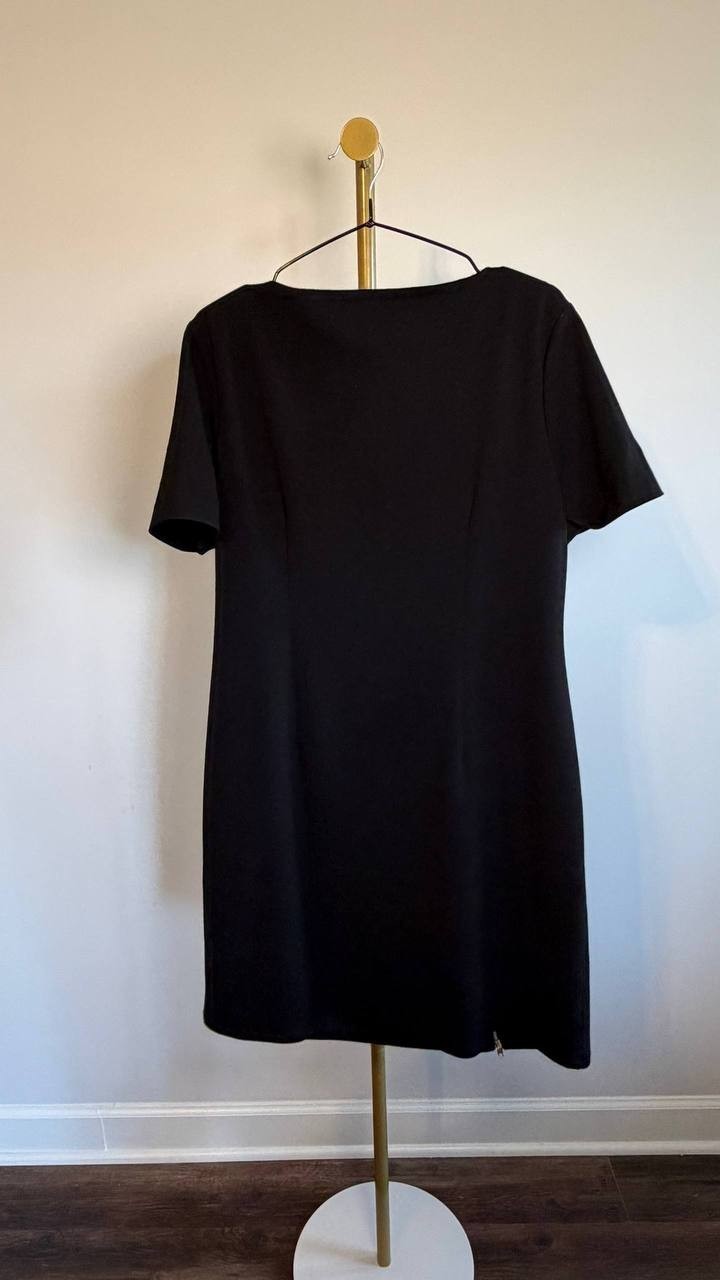 Donna Morgan Short Sleeve Scuba Crepe Dress Black 14 NWOT $128
