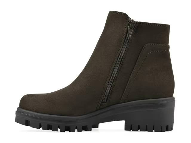 White Mountain Dark Taupe Polyurethane Block Heel Booties 8M NIB MSRP $99