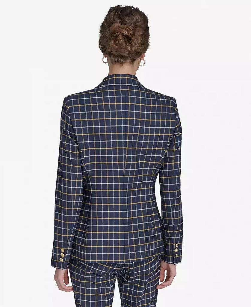 Tommy Hilfiger Plaid Slim‑Fit Single‑Button Blazer Navy Multi 10 NWT $159