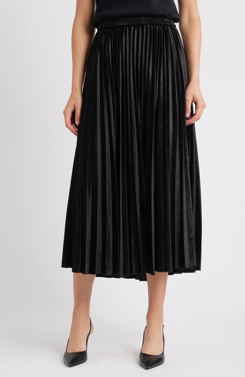 Anne Klein Pull‑On Pleated Velour Skirt – Size XXS – NWT – $119