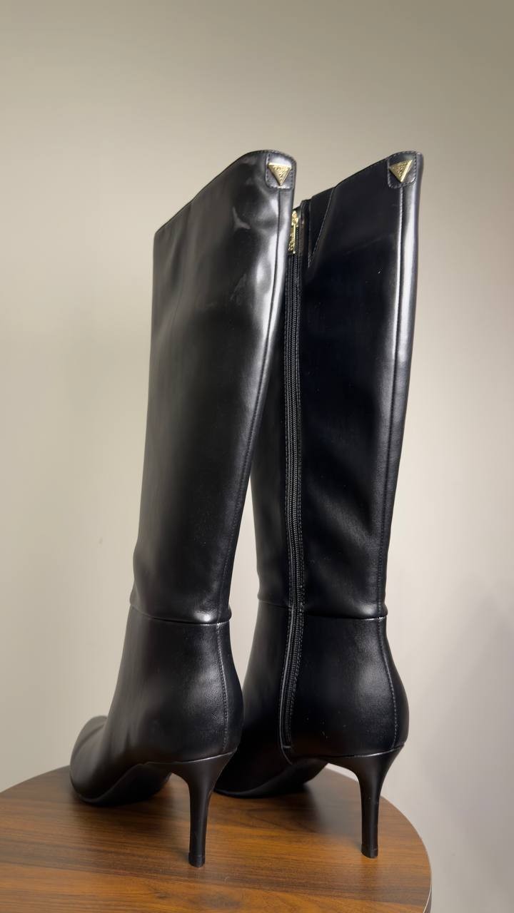 Guess  Wayla  Knee‑High  Boots  Black  Smooth  Nappa  10M  New  With  Box  $260