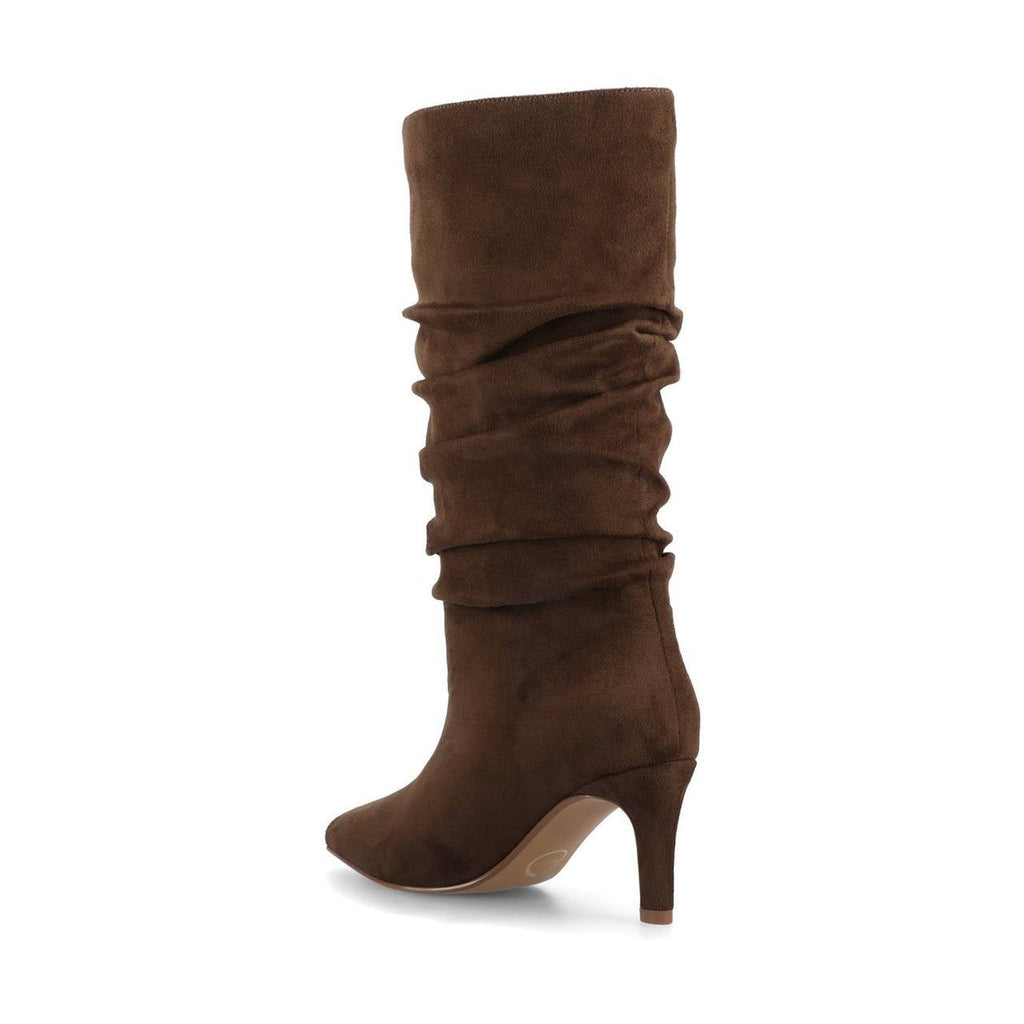 Journee Sonnet Slouchy Wide Calf Boots Chocolate 9M XWC Vegan Leather $79.99 NWB