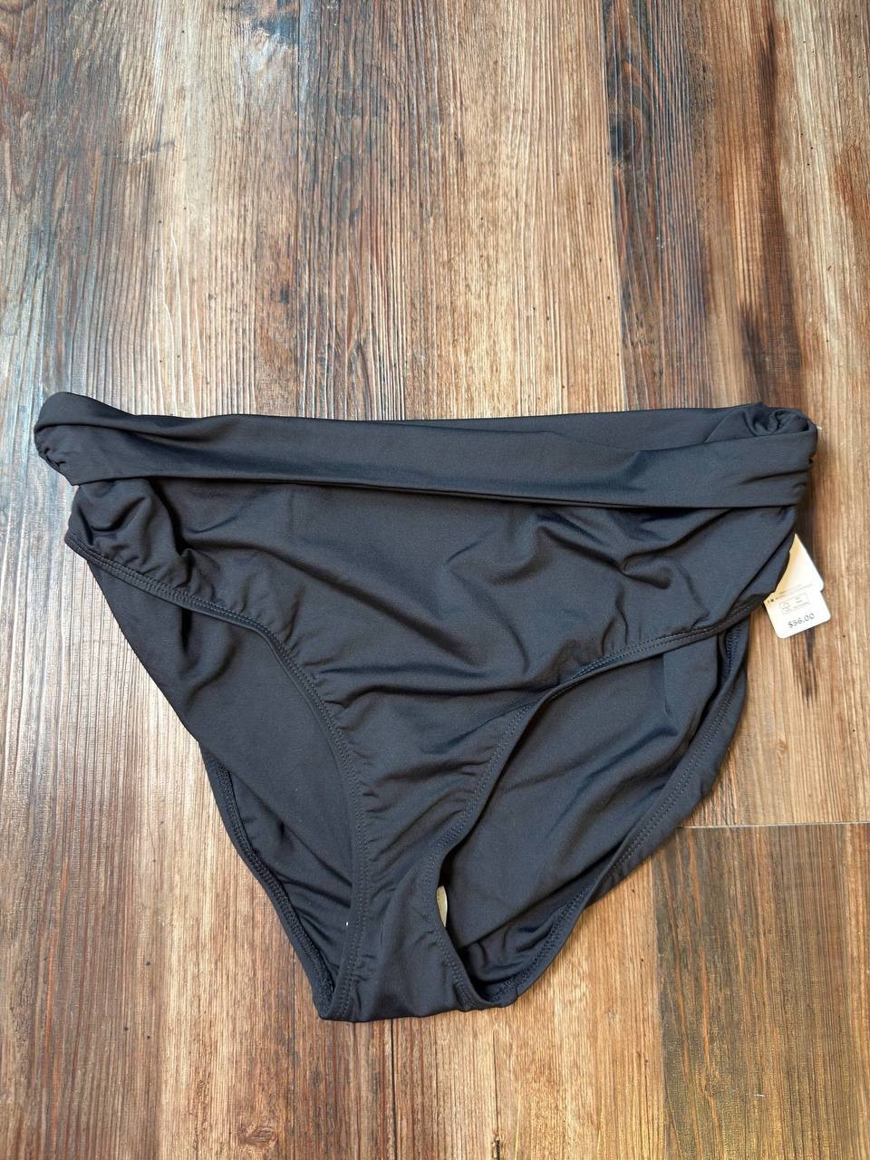 Anne Cole Convertible High Waist Shirred Swim Bottom Black M NWT $56