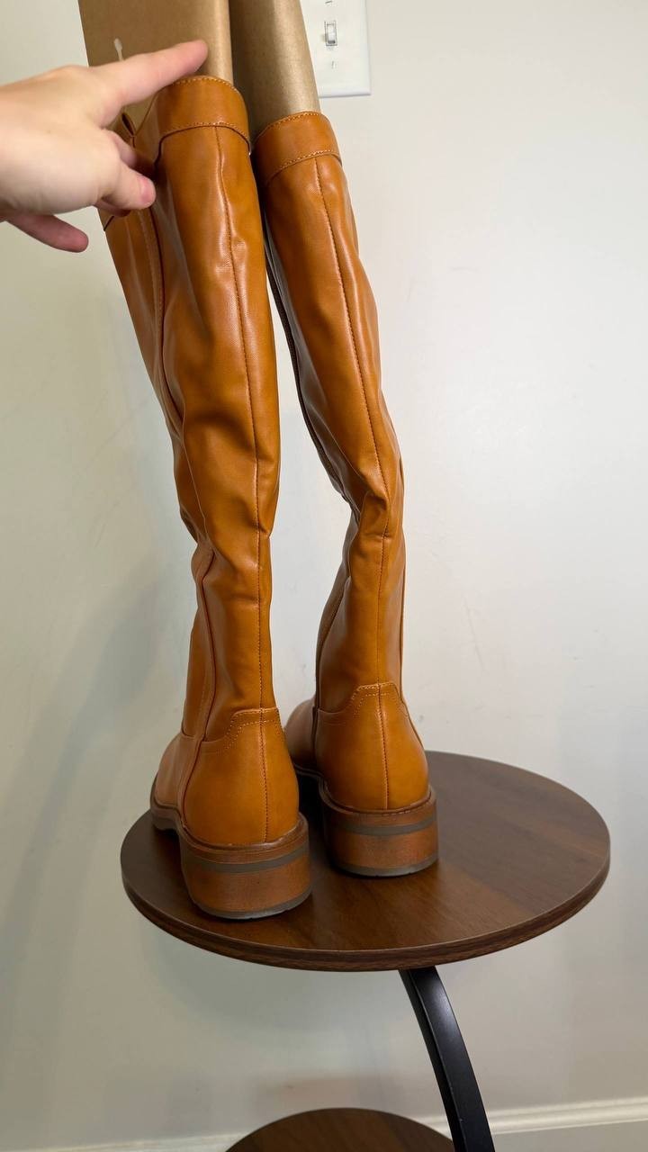 Style & Co Women’s Terryy Riding Boots Sweet Maple 10M Man‑Made MSRP $99.90 NWOB