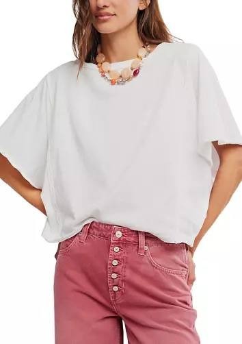 Free  People  We  The  Free  Next  Level  Shirt  Clean  Ivory  XL  NWOT  $58