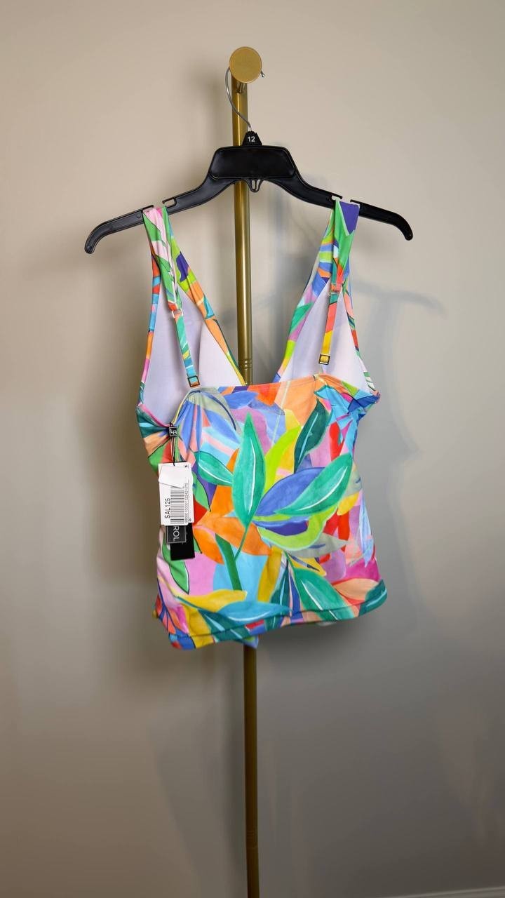 La Blanca Tropi-Flage Tankini Top Multi 12 NWT $79