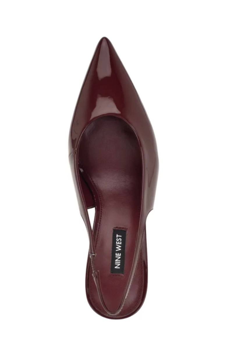 Nine West Palomma Pointy Toe Slingback Pumps Dark Red Women’s 7M NWB $119