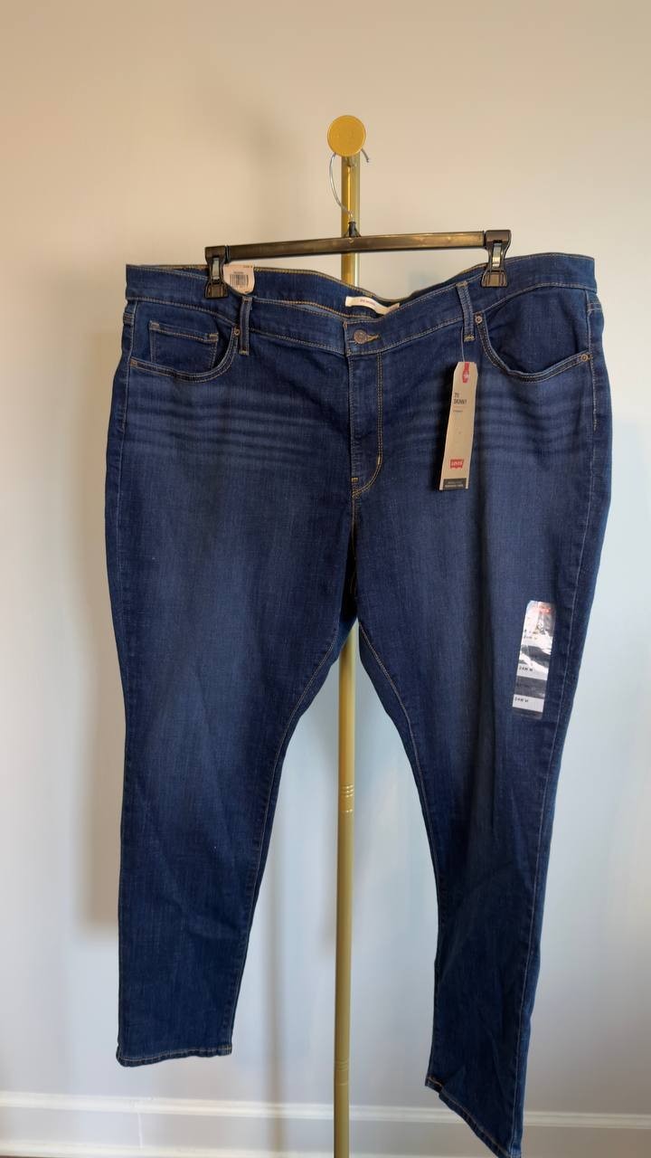 Levi’s 721 High Rise Skinny Jeans Plus Size 24W Indigo NWT $69.50