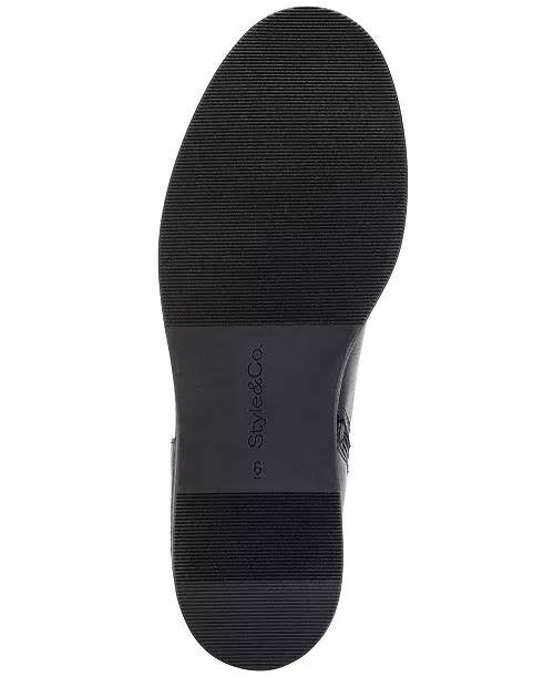 Style & Co Cyruss Tall Boots 10M Black Wedge Round Toe Memory Foam NIB msrp$99