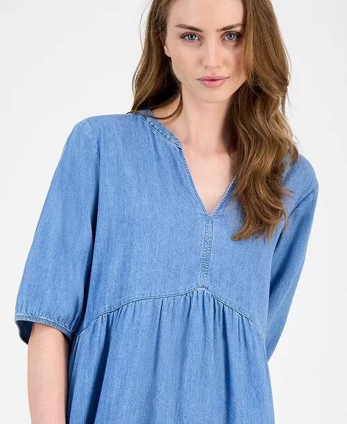 Tommy Hilfiger V‑Neck Tiered Chambray Dress – Size 2X – NWT – $99.50