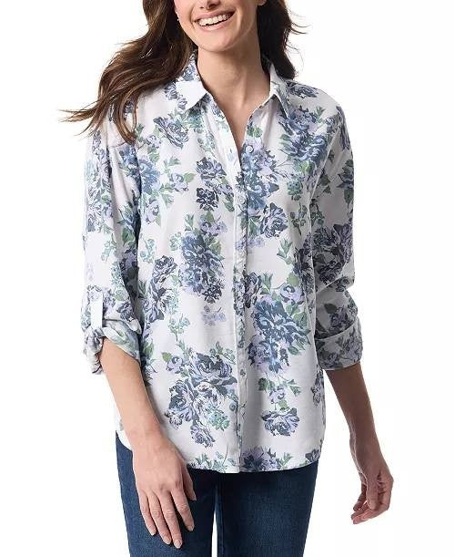 Gloria Vanderbilt Amanda Button‑Front Shirt – Size M – NWT –