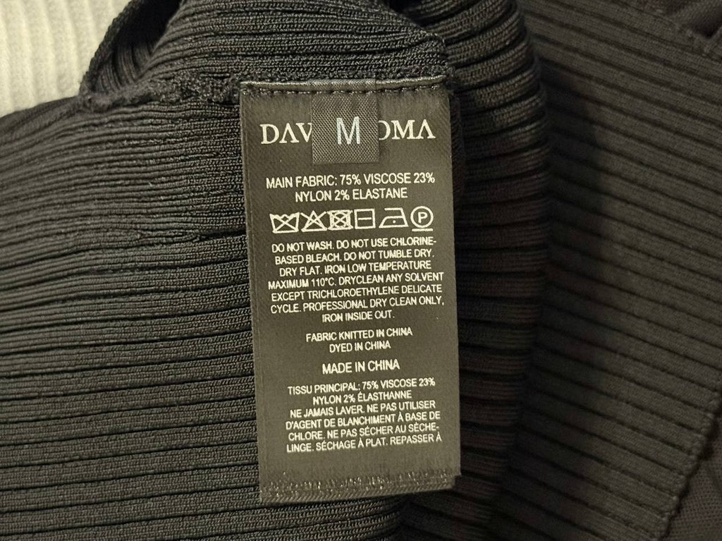 David Koma Ribbed Mesh Detail Mini Dress – Black – Size M – NWT – $900