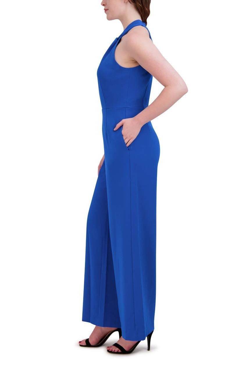 Julia Jordan Sleeveless Halter Wide‑Leg Jumpsuit Blue 8 NWT $139