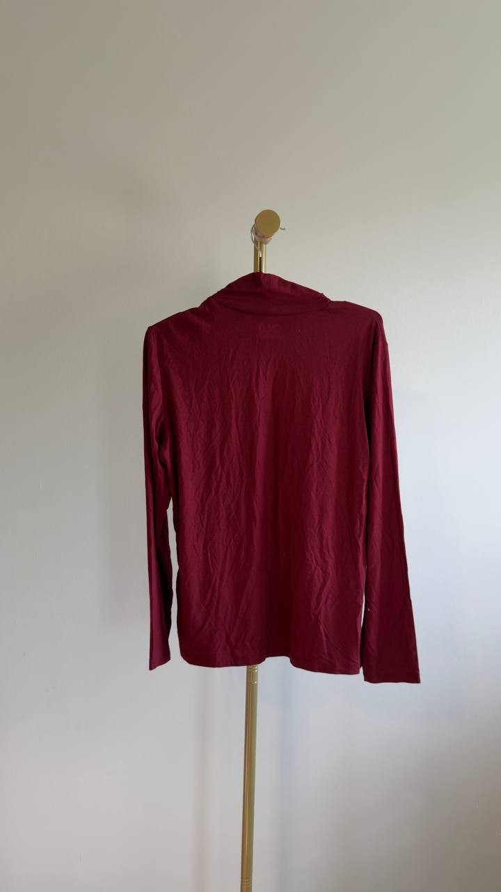 Jones New York Soft Knit Long Sleeve Turtleneck Top Classic Wine PL NWOT $49.50
