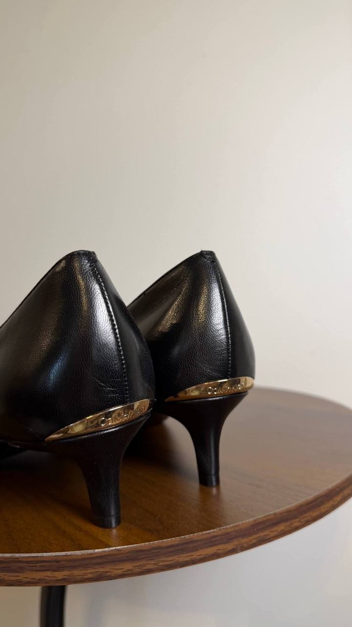 Calvin Klein Gabrianna Pointed Toe Kitten Heel Pumps Black Women’s 9.5M NWB $119