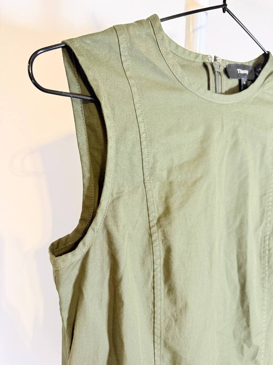 Theory Olive Green Sleeveless Shift Mini Dress – Size 0 – NWT-$172.50