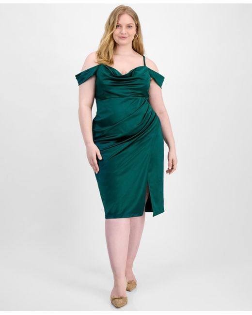 Driftwood Women’s Dress-Size-14W-Off‑Shoulder Spaghetti Strap-Black-Damaged- $99