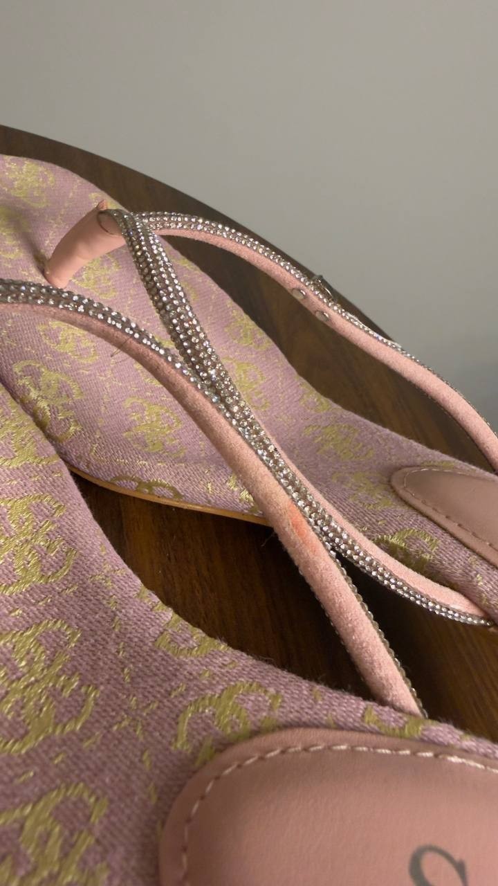 Guess  Kitten  Heel  Sandals  Light  Pink  9.5M  New  $99
