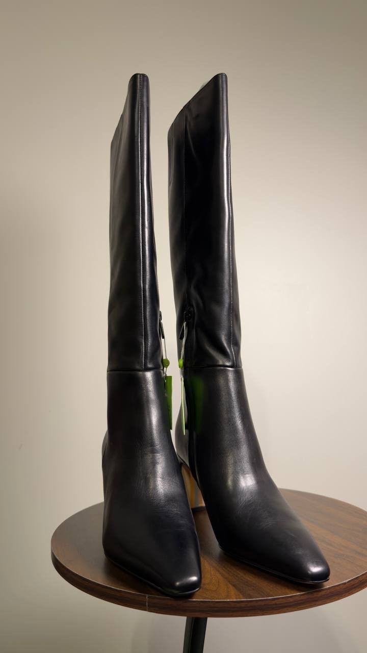 Sam  Edelman  Knee‑High  Dress  Boots  Black  Leather  7.5M  New  $200