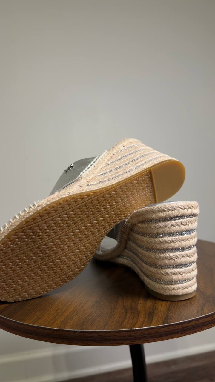 Michael  Michael  Kors  Wedge  Sandals  Silver  7M  New  $139.50