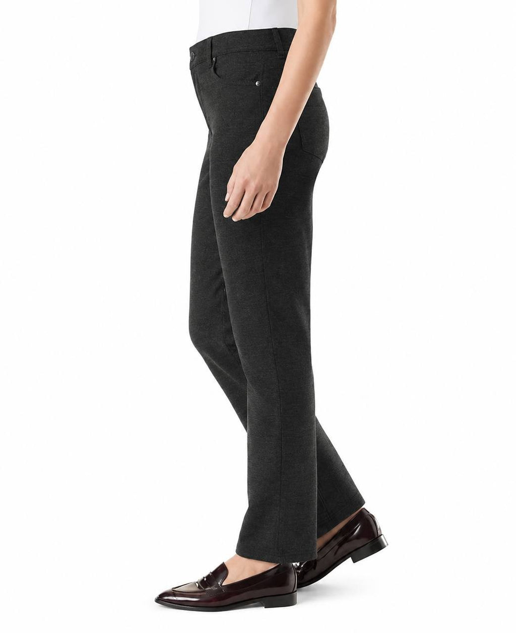 Gloria Vanderbilt Amanda Ponte High‑Rise Pants Heather Grey 4 NWT $54