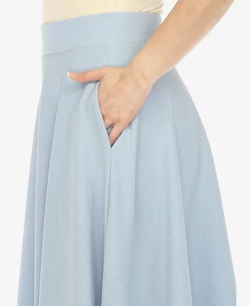 White Mark Flared Midi Skirt with Pockets Baby Blue M NWT $59