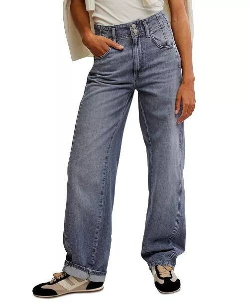 Free People We The Free Aster Seamed Straight-Leg Jeans High Rise 31 $98 NWT