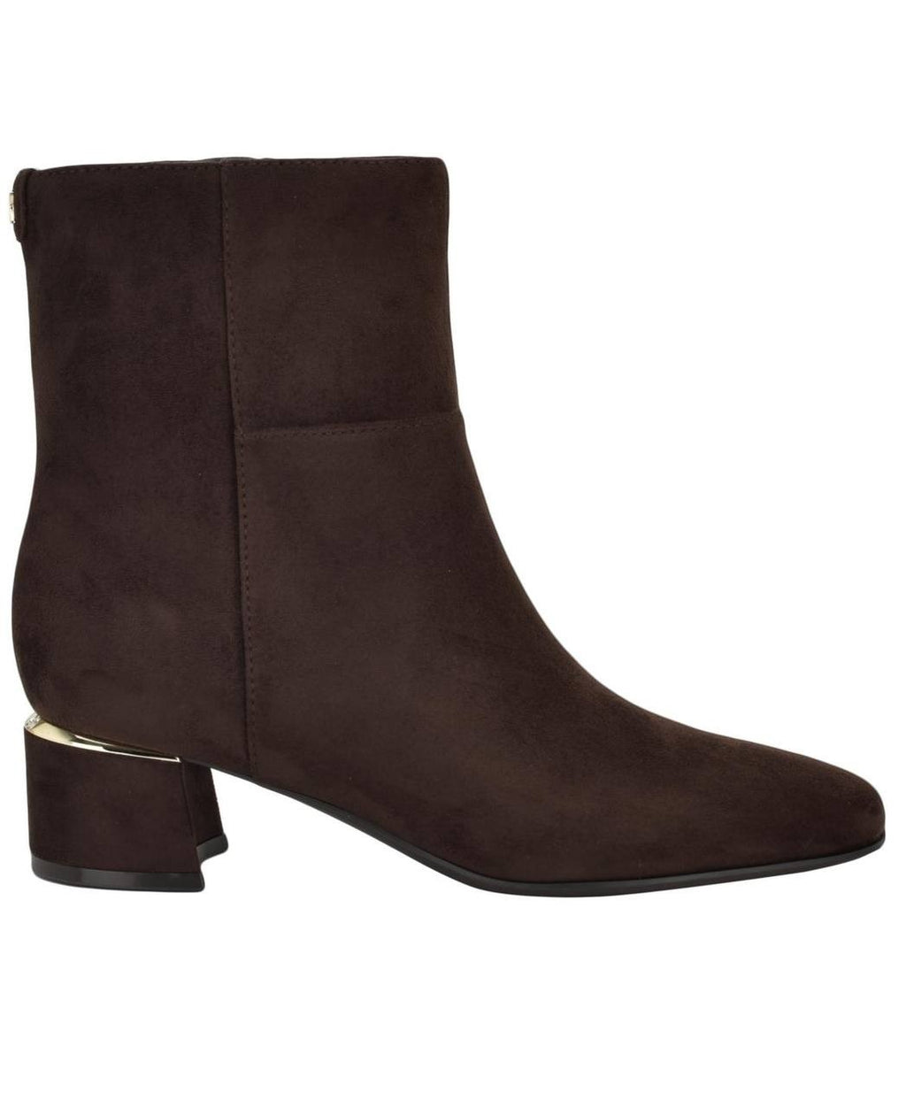 Calvin  Klein   Block  Heel  Ankle  Booties  Brown  Man‑Made  7M  New  $129