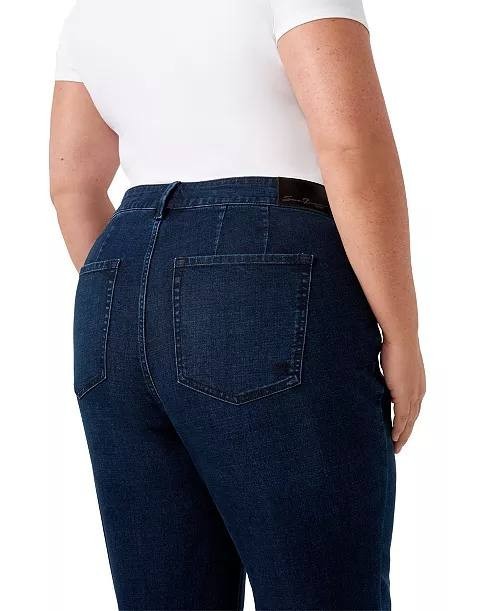 Seven7 Plus Size Pintuck Wide Leg Jeans Cruella Dark Wash 20W NWT $89