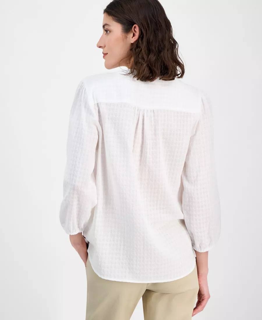 Tommy Hilfiger 3/4‑Sleeve Pintuck Tunic Top – Size L/G – NWT – $79.50