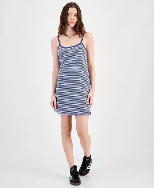 Hippie Rose Striped Knit Tank Dress XS Juniors NWT Blue Mini New with Tags