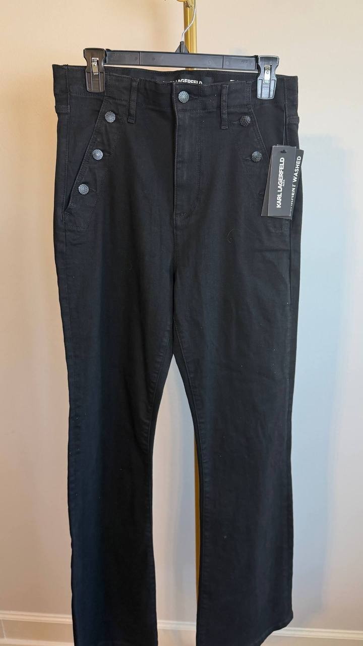 Karl Lagerfeld Paris Women’s Black Jeans Size 12 NWT $109.50
