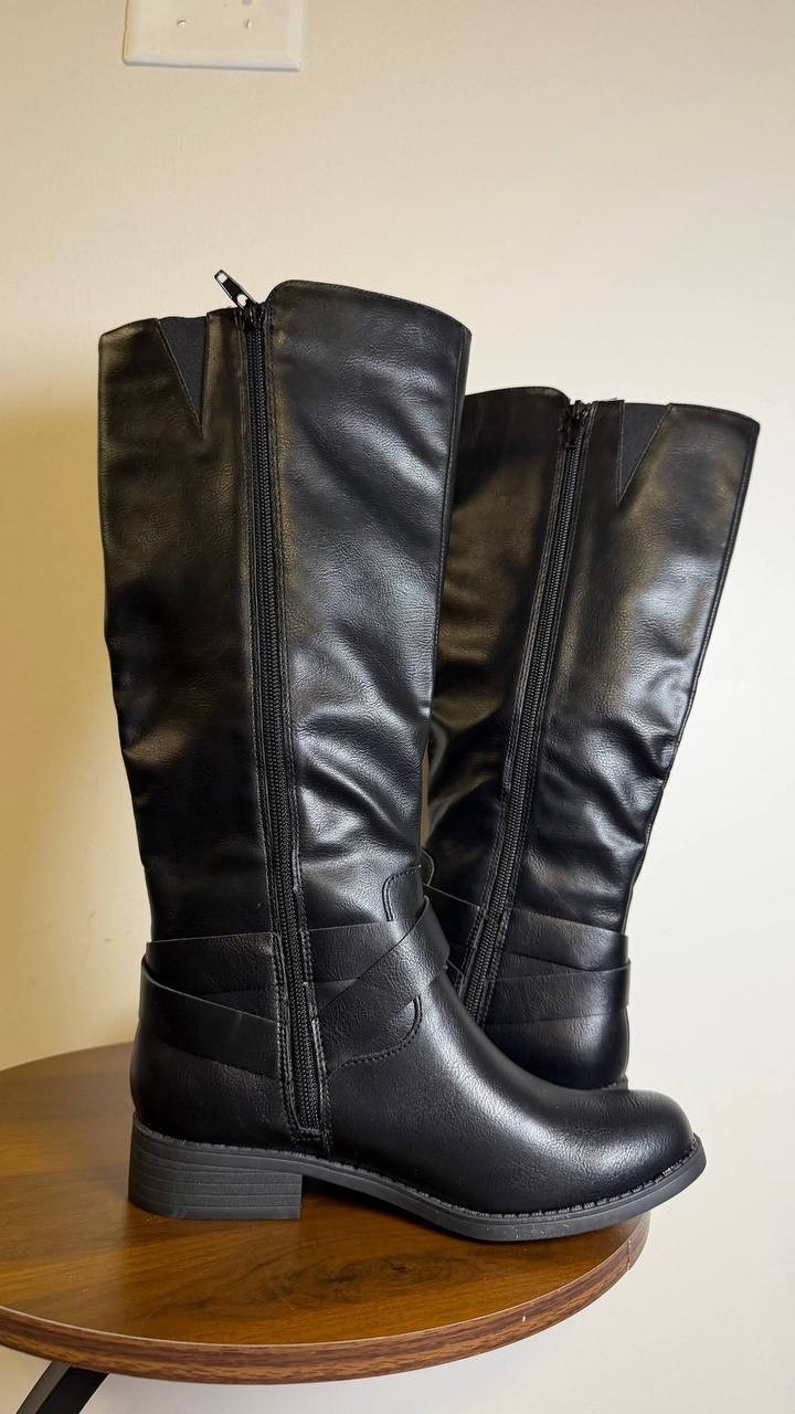 Style&Co Riding Boots 5.5M Black Man-Made Tall New in Box MSRP $79.90