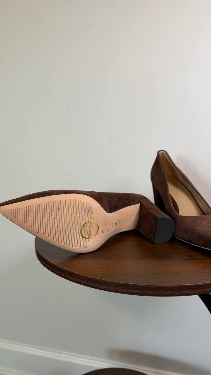 Lauren Ralph Lauren “Lanette”Brown Block Heel Suede Size 6B NIB msrp$155