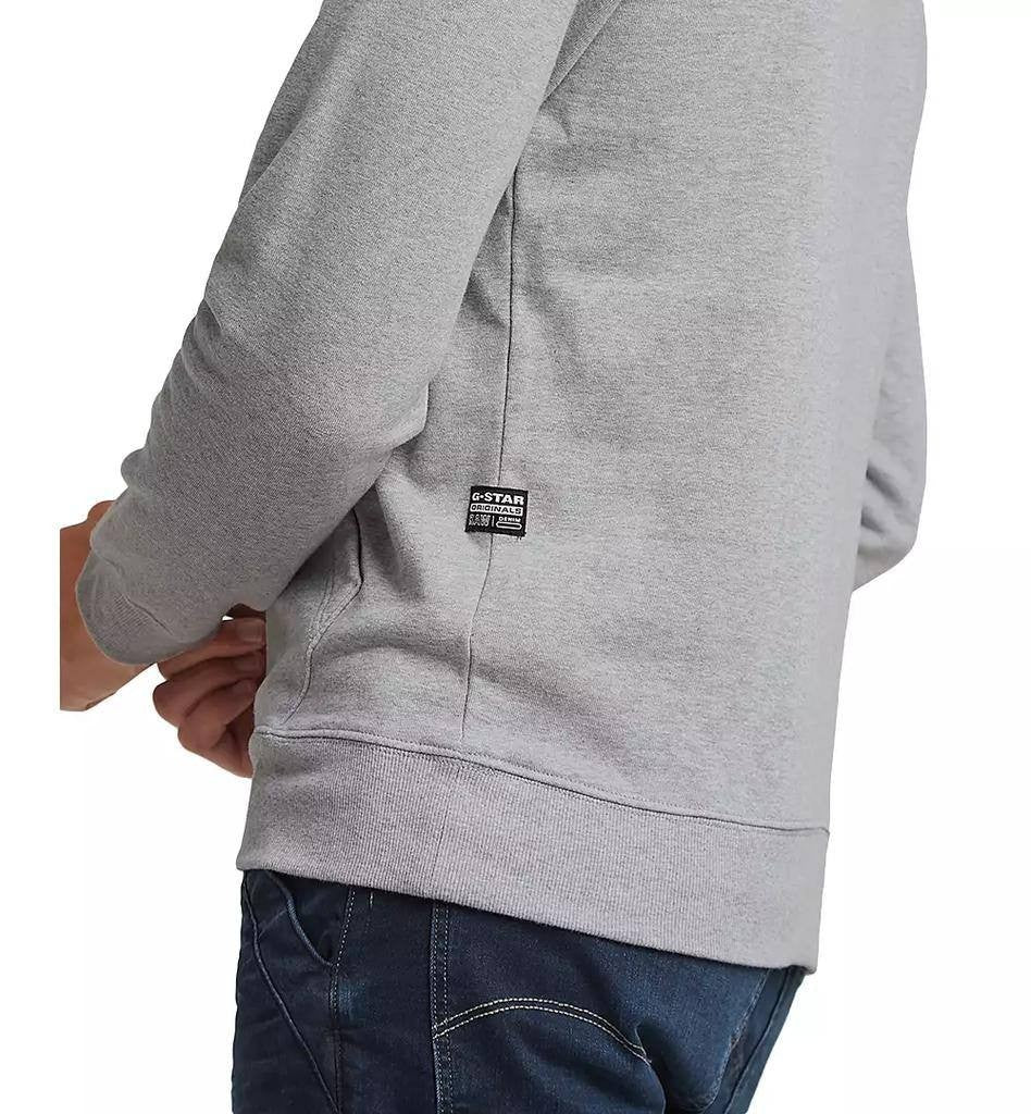 G‑Star RAW Men’s Distressed Originals Regular‑Fit Logo Fleece Hoodie Grey XXL