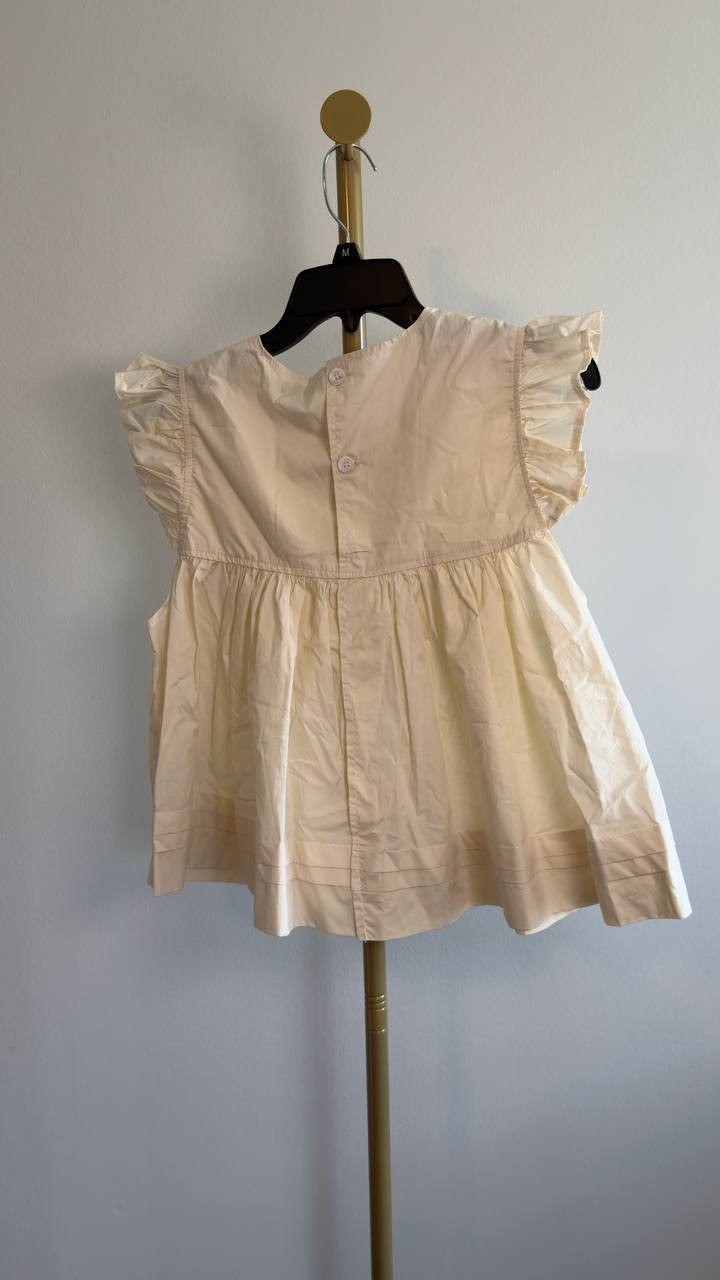 AQUA Poplin Flutter Top Ivory S NWT $78